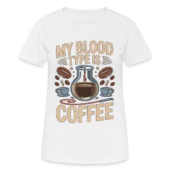 Lab Technician My Blood Type Is Coffee Phlebotomy - Frauen T-Shirt atmungsaktiv - Weiß - Vorne - AI Model Female 172 dark (172cm)