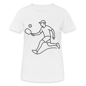 Pickleball Spieler Skizze – einfaches Sportmotiv - Frauen T-Shirt atmungsaktiv - Weiß - Vorne - AI Model Female 172 dark (172cm)