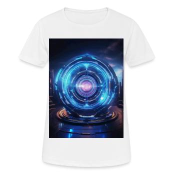 Halschakra – Vishuddha: Stimme des Geistes - Frauen T-Shirt atmungsaktiv - Weiß - Vorne - AI Model Female 172 dark (172cm)