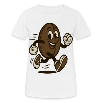 Fröhliche Bohne in Bewegung - Frauen T-Shirt atmungsaktiv - Weiß - Vorne - AI Model Female 172 dark (172cm)