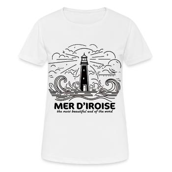 Mer d'Iroise Souvenir Souvenir Phare Finistère bzh Geschenk - Frauen T-Shirt atmungsaktiv - Weiß - Vorne - AI Model Female 172 dark (172cm)