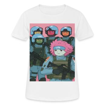 Parodie de troupe de dessins animés - T-shirt respirant Femme - blanc - Devant - AI Model Female 172 dark (172cm)