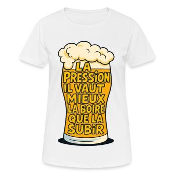 Pressure: better to drink it than to suffer it - Women's Breathable T-Shirt - white - Front - AI Model Female 172 dark (172cm)