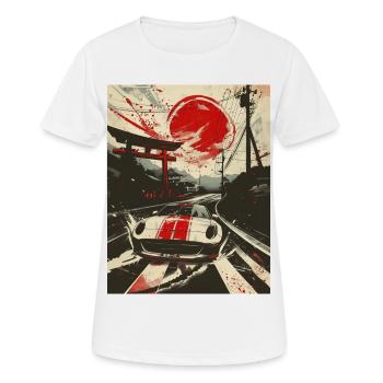 Rote Sonne JDM Kunst Straßenrennen aus Japan - Frauen T-Shirt atmungsaktiv - Weiß - Vorne - AI Model Female 172 dark (172cm)