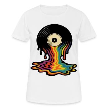 Oeil en vinyle arc-en-ciel fondant - T-shirt respirant Femme - blanc - Devant - AI Model Female 172 dark (172cm)