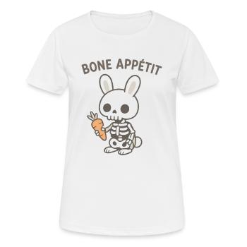 Knochen Appetit Skelett Hase - Frauen T-Shirt atmungsaktiv - Weiß - Vorne - AI Model Female 172 dark (172cm)