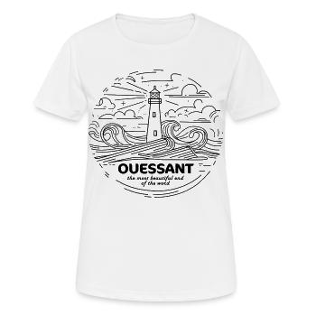 Geschenk Île d'Ouessant souvenir Phares Finistère - Frauen T-Shirt atmungsaktiv - Weiß - Vorne - AI Model Female 172 dark (172cm)