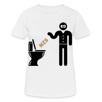 NZS Into the Toilet, Into the Toilet! Opposite Right POS 2C - Women's Breathable T-Shirt - white - Front - AI Model Female 172 dark (172cm)