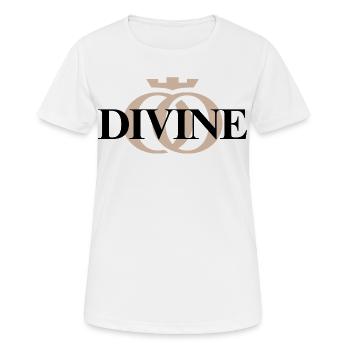 DIVINE OPPOLINE – Weibliche Energiekollektion - Frauen T-Shirt atmungsaktiv - Weiß - Vorne - AI Model Female 172 dark (172cm)