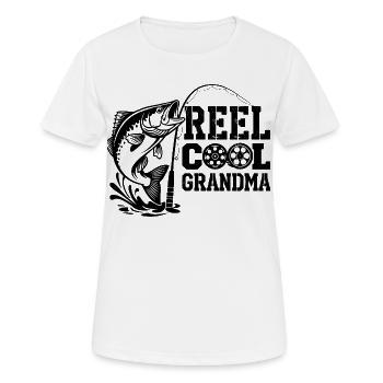 Pêcheur, pêcheur, pêcheur, poisson, moulinet, Cool, grand-mère - T-shirt respirant Femme - blanc - Devant - AI Model Female 172 dark (172cm)