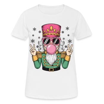 Nussknacker bläst Kaugummi - Frauen T-Shirt atmungsaktiv - Weiß - Vorne - AI Model Female 172 dark (172cm)