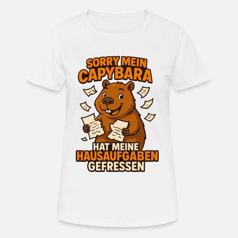 My capybara ate my homework - Women's Breathable T-Shirt - white