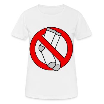 Keine Socken Erlaubt Schild Füße - Frauen T-Shirt atmungsaktiv - Weiß - Vorne - AI Model Female 172 dark (172cm)