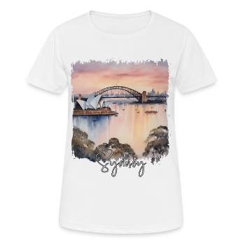 Sydney Watercolour, Sydney Australia - Women's Breathable T-Shirt - white - Front - AI Model Female 172 dark (172cm)