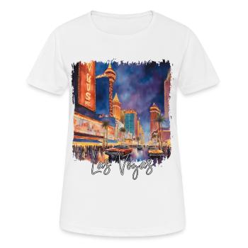 Las Vegas Aquarell, ich liebe Las Vegas - Frauen T-Shirt atmungsaktiv - Weiß - Vorne - AI Model Female 172 dark (172cm)