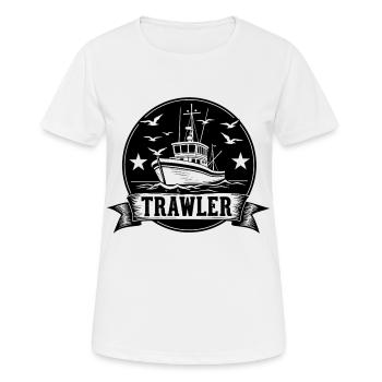 Kutter Nautik Siegel Motiv - Frauen T-Shirt atmungsaktiv - Weiß - Vorne - AI Model Female 172 dark (172cm)