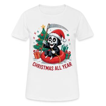 Grim Reaper Weihnachten - Frauen T-Shirt atmungsaktiv - Weiß - Vorne - AI Model Female 172 dark (172cm)