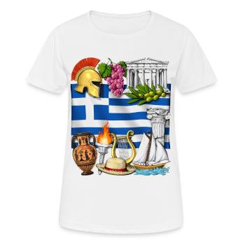 Griechisches Erbe - Frauen T-Shirt atmungsaktiv - Weiß - Vorne - AI Model Female 172 dark (172cm)