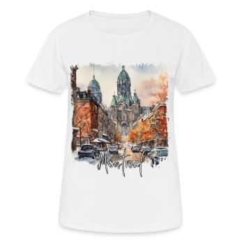Montréal Aquarelle, Montréal Canada - T-shirt respirant Femme - blanc - Devant - AI Model Female 172 dark (172cm)