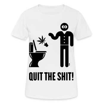 Arrêtez la merde ! (Cannabis / Marijuana / Chanvre / B) - T-shirt respirant Femme - blanc - Devant - AI Model Female 172 dark (172cm)