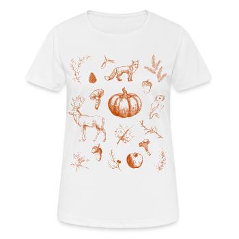 Ambiance automnale chaleureuse - T-shirt respirant Femme - blanc - Devant - AI Model Female 172 dark (172cm)