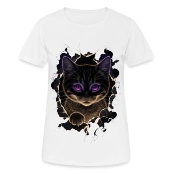Cat Torn Cloth - Sweet Gothic - Women's Breathable T-Shirt - white - Front - AI Model Female 172 dark (172cm)