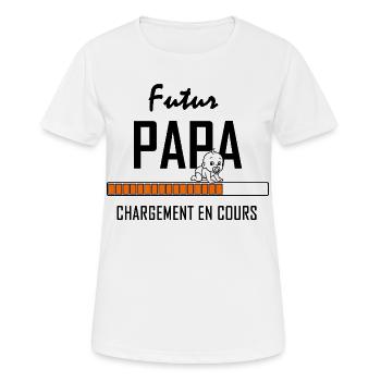Bébé en cours sur barre orange minimaliste - T-shirt respirant Femme - blanc - Devant - AI Model Female 172 dark (172cm)