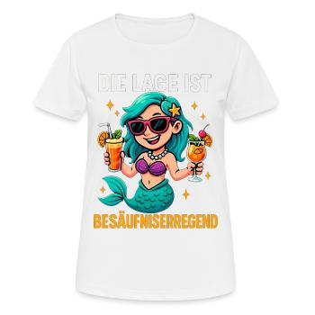 The location is drunken, mermaid - Women's Breathable T-Shirt - white - Front - AI Model Female 172 dark (172cm)