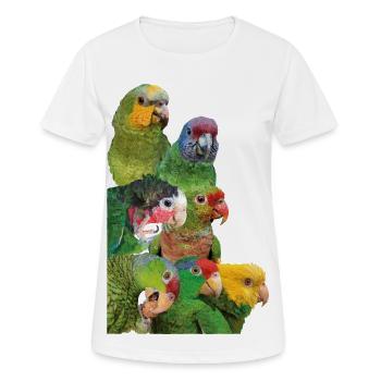 Perroquets d’Amazonie - T-shirt respirant Femme - blanc - Devant - AI Model Female 172 dark (172cm)