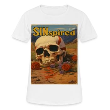 Inspiriert von Sünden, Totenkopf in der Wüste - Frauen T-Shirt atmungsaktiv - Weiß - Vorne - AI Model Female 172 dark (172cm)