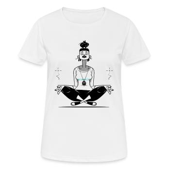 Meditieren - Frauen T-Shirt atmungsaktiv - Weiß - Vorne - AI Model Female 172 dark (172cm)