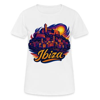 Île d’Ibiza Holiday Silhouette Cadeau d’été - T-shirt respirant Femme - blanc - Devant - AI Model Female 172 dark (172cm)