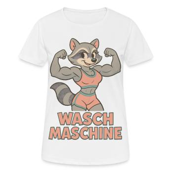 Machine à laver raton laveur femme drôle Gym cadeau - T-shirt respirant Femme - blanc - Devant - AI Model Female 172 dark (172cm)