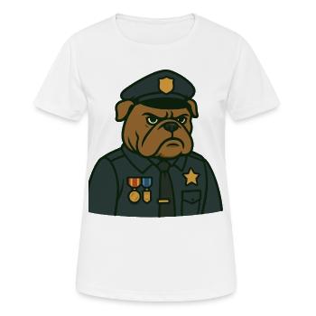 T-shirt insigne d’officier Bulldog - T-shirt respirant Femme - blanc - Devant - AI Model Female 172 dark (172cm)