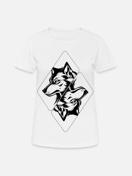 Tête de loup - T-shirt respirant Femme - blanc