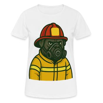 Gasmaske Feuerwehrmann - Frauen T-Shirt atmungsaktiv - Weiß - Vorne - AI Model Female 172 dark (172cm)