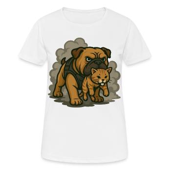 Wachhund- und Katzenduo - Frauen T-Shirt atmungsaktiv - Weiß - Vorne - AI Model Female 172 dark (172cm)