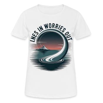 Entspannendes Anglervergnügen Bunter Fischfang - Frauen T-Shirt atmungsaktiv - Weiß - Vorne - AI Model Female 172 dark (172cm)