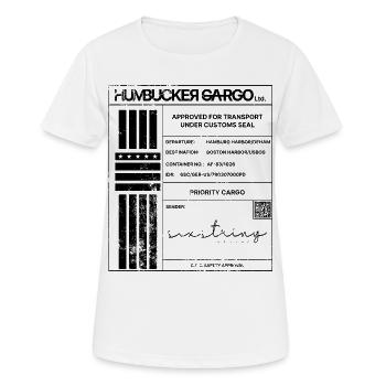 Shipping Label, black - Women's Breathable T-Shirt - white - Front - AI Model Female 172 dark (172cm)