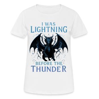 J’étais l’éclair devant le dragon du tonnerre - T-shirt respirant Femme - blanc - Devant - AI Model Female 172 dark (172cm)