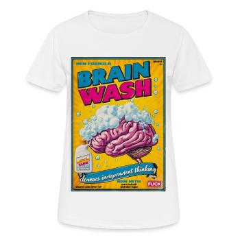 Gehirnwäsche Plakat - Frauen T-Shirt atmungsaktiv - Weiß - Vorne - AI Model Female 172 dark (172cm)