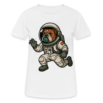 Astro Bulldog Explorer - T-shirt respirant Femme - blanc - Devant - AI Model Female 172 dark (172cm)