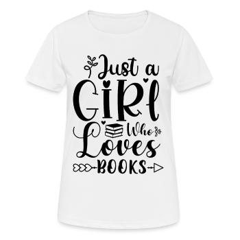Juste une fille qui aime les livres - T-shirt respirant Femme - blanc - Devant - AI Model Female 172 dark (172cm)