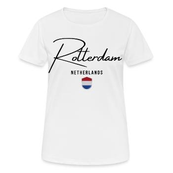 Rotterdam Pays-Bas, j’adore Rotterdam - T-shirt respirant Femme - blanc - Devant - AI Model Female 172 dark (172cm)