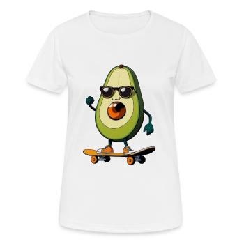 Avocado Skateboard Superstar - Frauen T-Shirt atmungsaktiv - Weiß - Vorne - AI Model Female 172 dark (172cm)