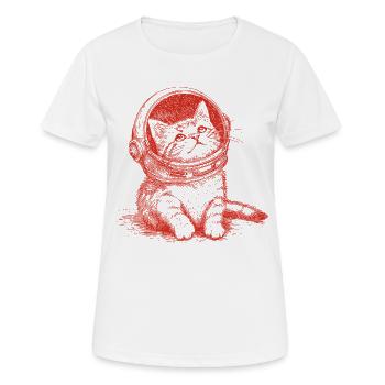 Astro Kitty - T-shirt respirant Femme - blanc - Devant - AI Model Female 172 dark (172cm)