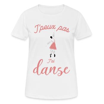 Jpeux pas J'ai Danse - T-shirt respirant Femme - blanc - Devant - AI Model Female 172 dark (172cm)