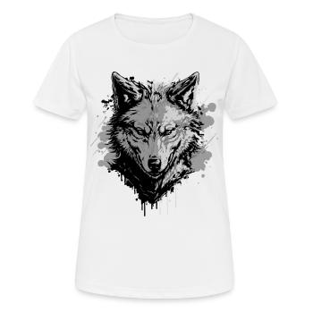 Grey Wolf – Strong Animal Motif - Women's Breathable T-Shirt - white - Front - AI Model Female 172 dark (172cm)