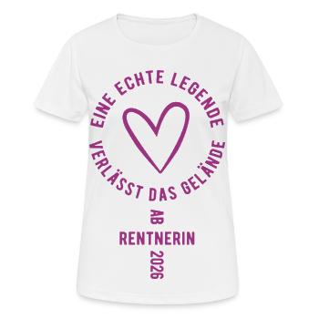 Power Rentnerin 2026 - Ruhestand - Pension - Frauen T-Shirt atmungsaktiv - Weiß - Vorne - AI Model Female 172 dark (172cm)