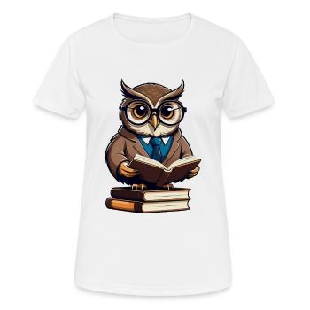 Eulenakademie im Anzug - Frauen T-Shirt atmungsaktiv - Weiß - Vorne - AI Model Female 172 dark (172cm)